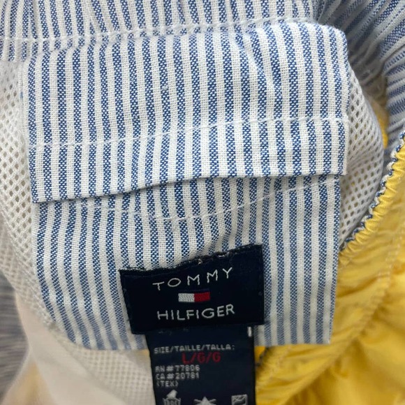 Tommy Hilfiger Yellow Blue Stripe Swim Shorts Size Large ( NWOT) - Picture 9 of 11
